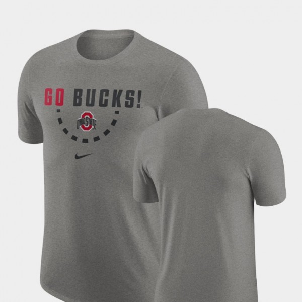 Ohio State Buckeyes Men's Heathered Gray Team College Basketball T-Shirt 2404KKCJ2